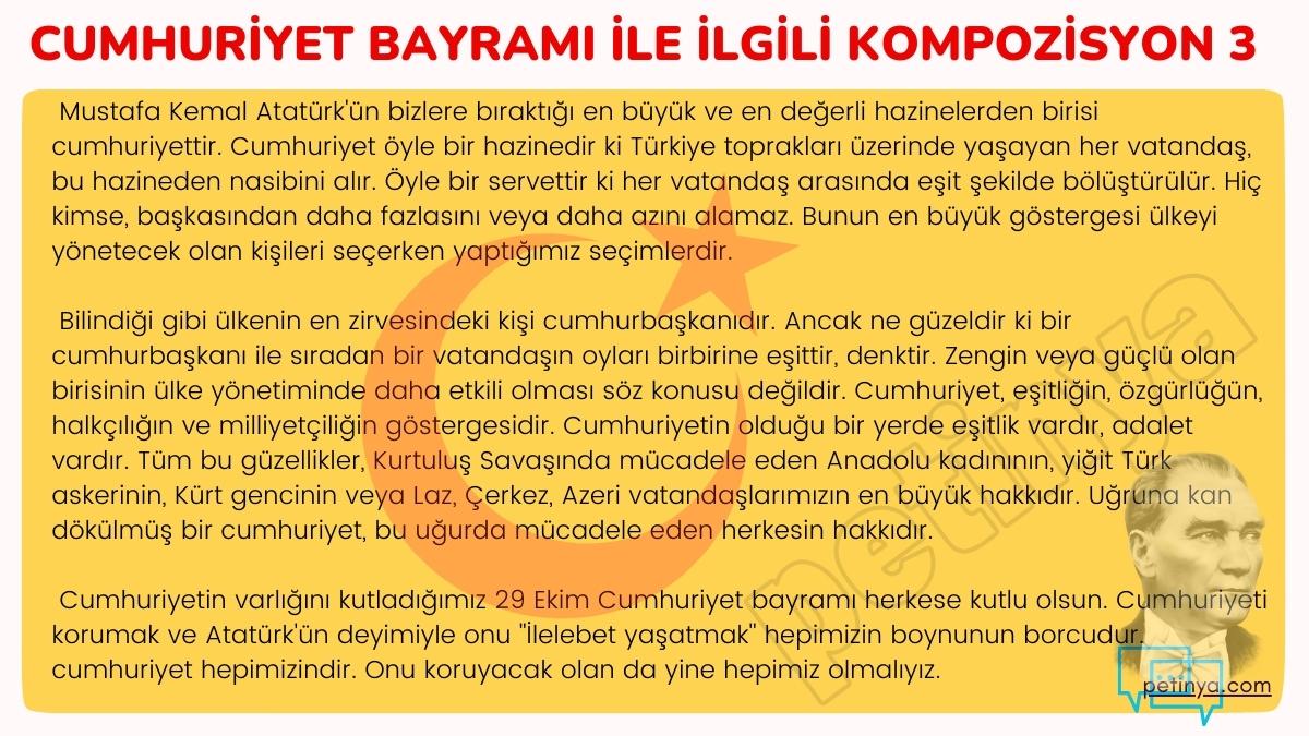 Cumhuriyet Bayramı ile İlgili Kompozisyon 3