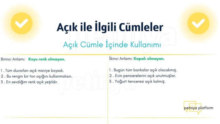 Açık Kelimesi ile İlgili Cümleler