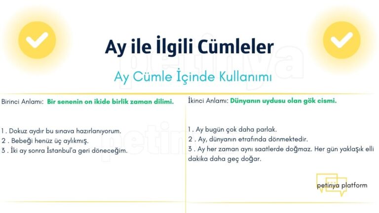 Ay Kelimesi ile İlgili Cümleler