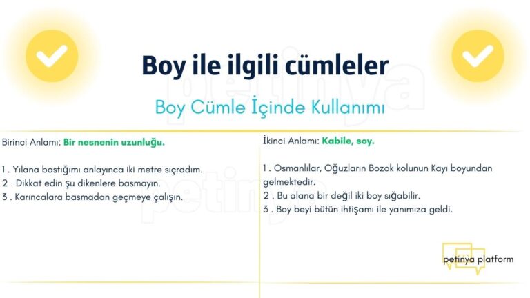 Boy Kelimesi ile İlgili Cümleler