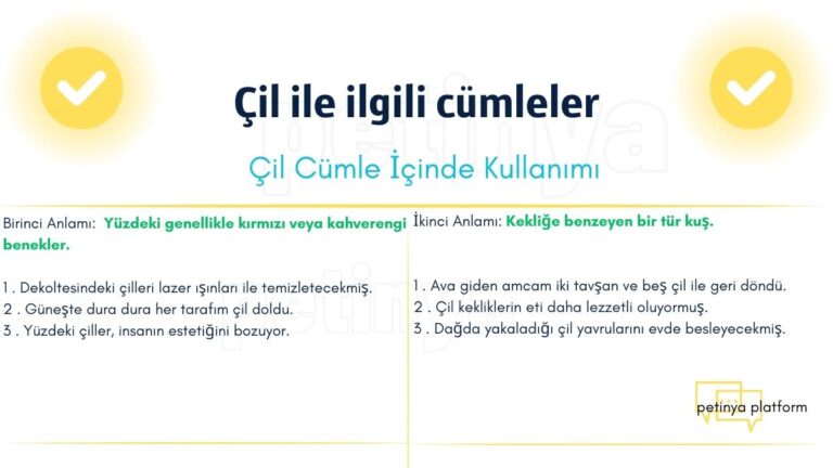 Çil Kelimesi ile İlgili Cümleler