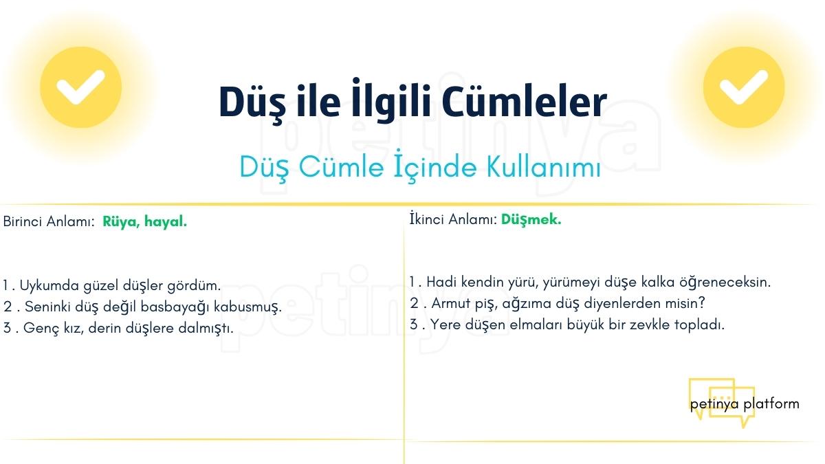 Düş Kelimesi ile İlgili Cümleler