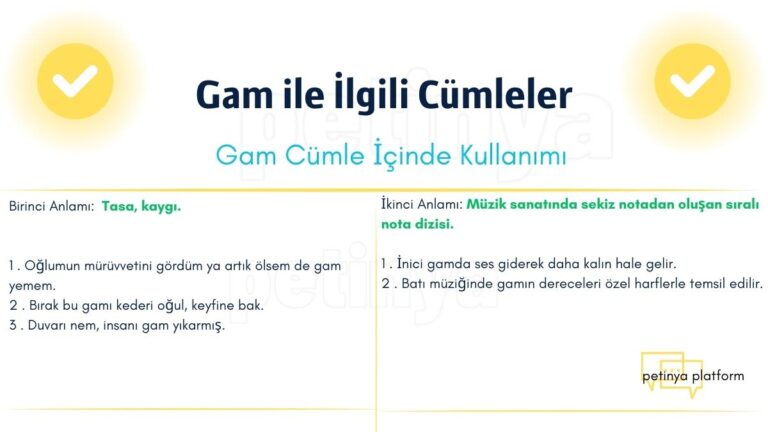 Gam Kelimesi ile İlgili Cümleler