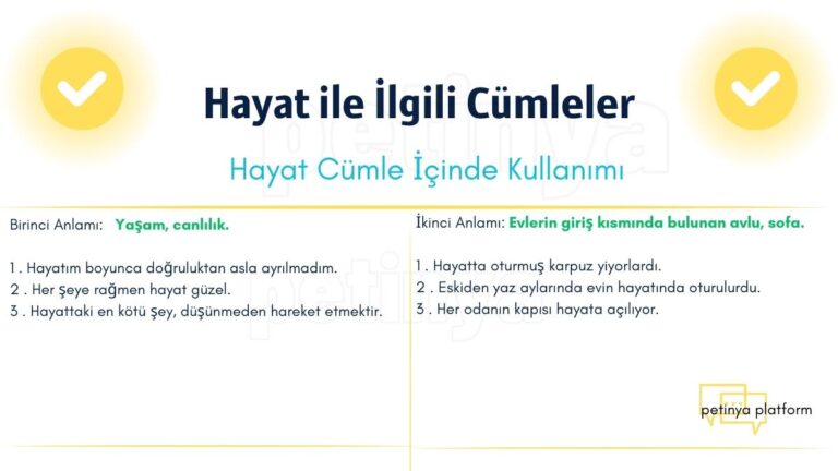 Hayat ile İlgili Cümleler