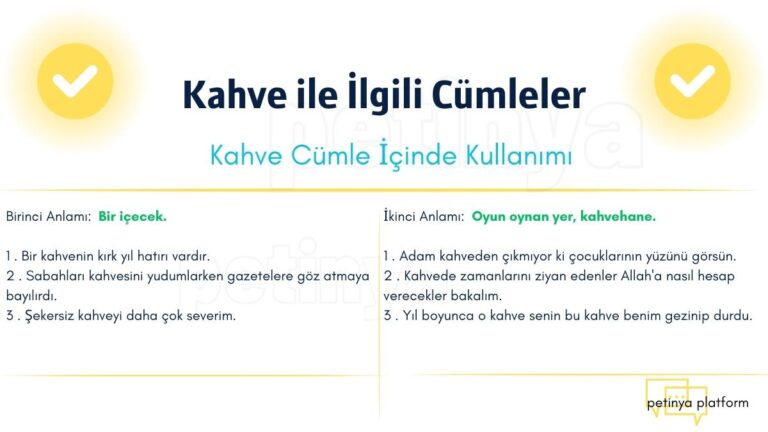 Kahve ile İlgili Cümleler