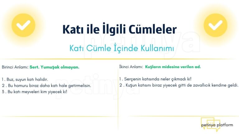 Katı ile İlgili Cümleler