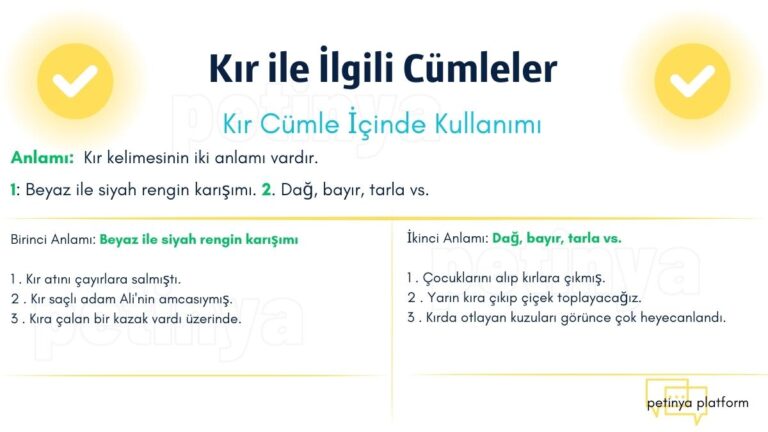 Kır ile İlgili Cümleler