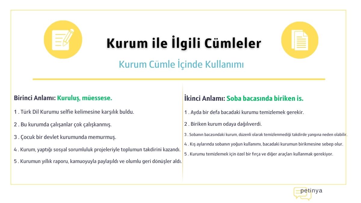 kurum ile ilgili cumleler