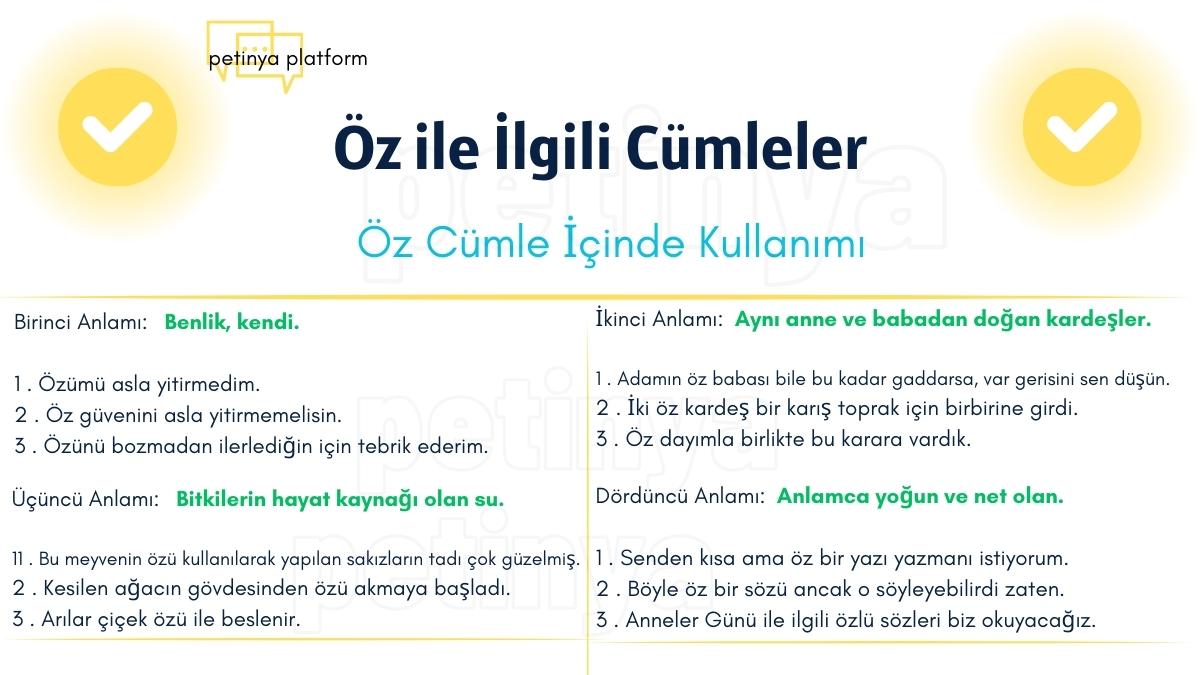 Öz ile İlgili Cümleler