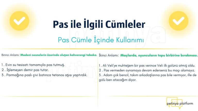 Pas ile İlgili Cümleler