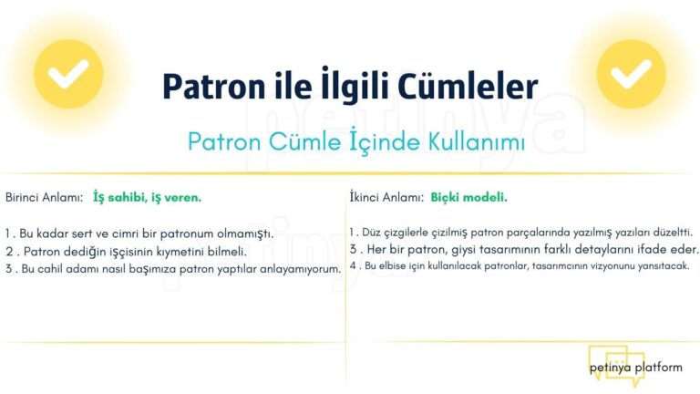 Patron ile İlgili Cümleler