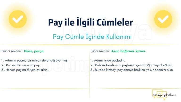 Pay ile İlgili Cümleler