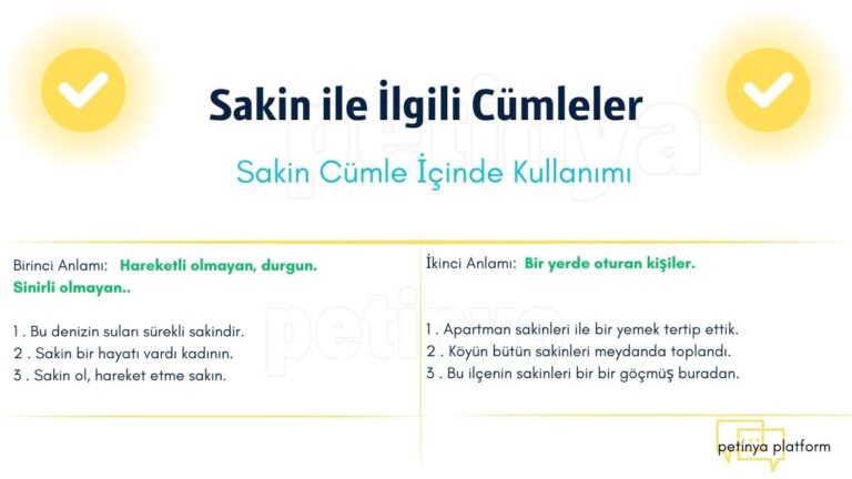 Sakin ile İlgili Cümleler