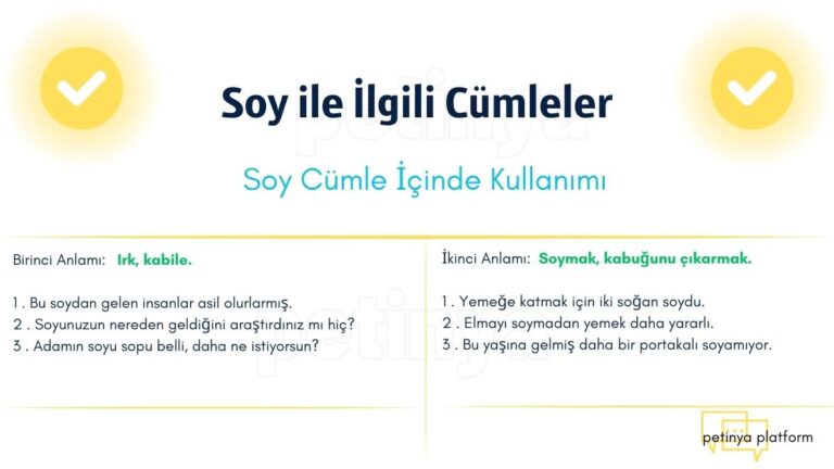 Soy ile İlgili Cümleler