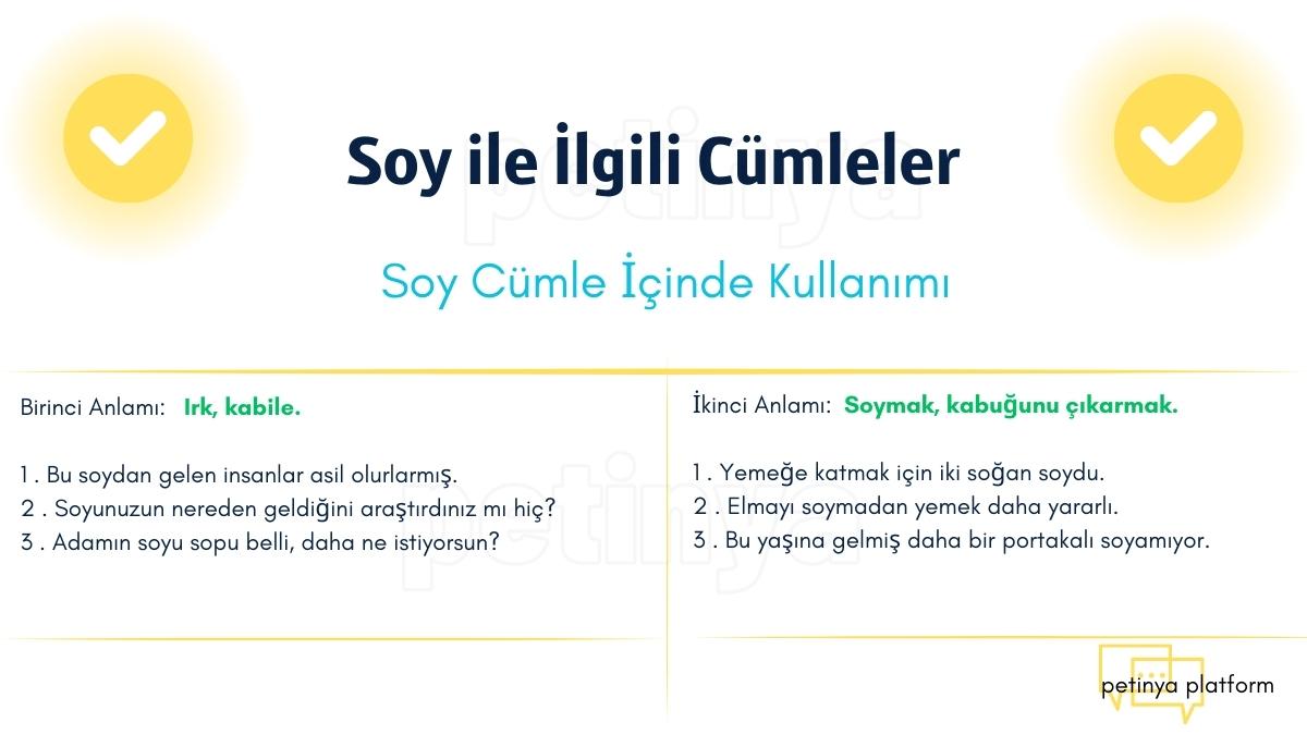 Soy ile İlgili Cümleler