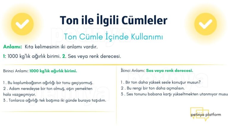 Ton ile İlgili Cümleler