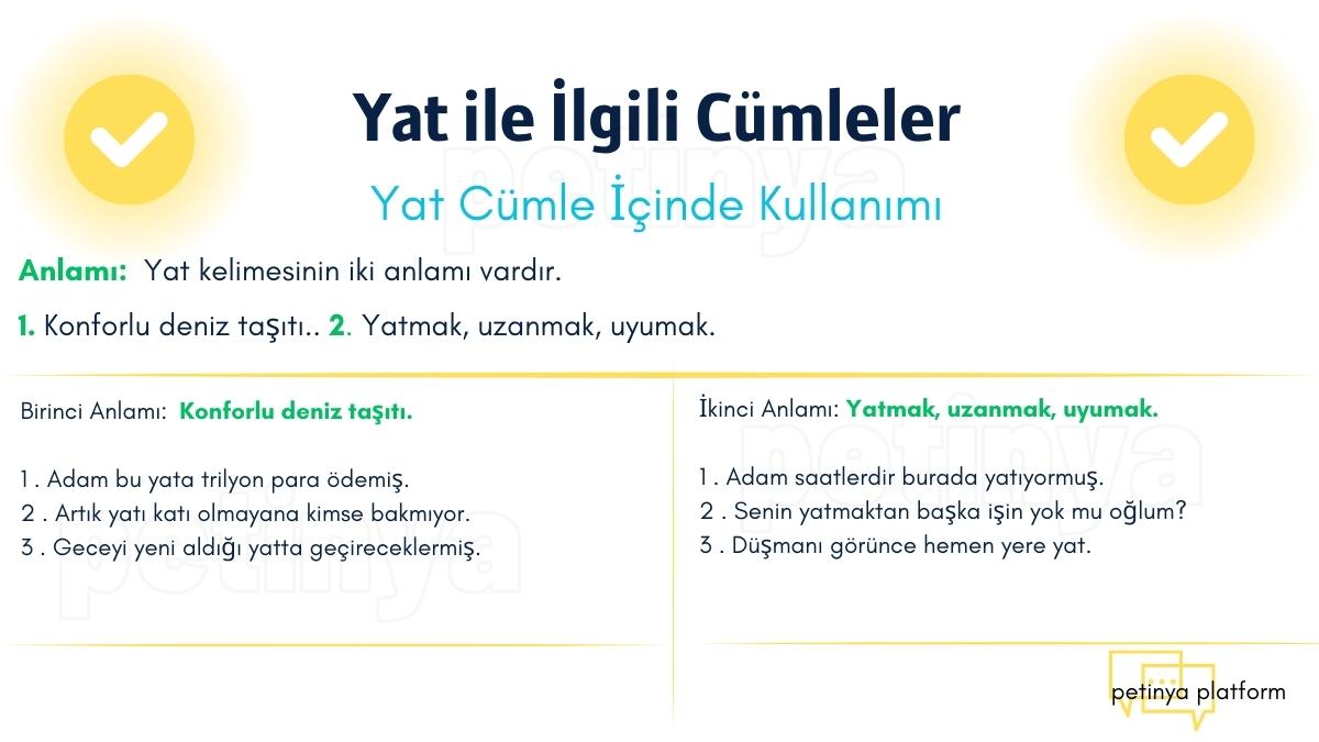 Yat ile İlgili Cümleler