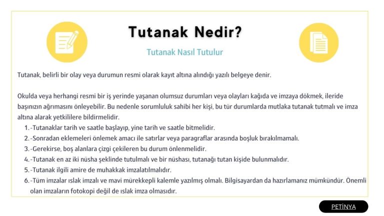 tutanak nedir tutanak nasil tutulur