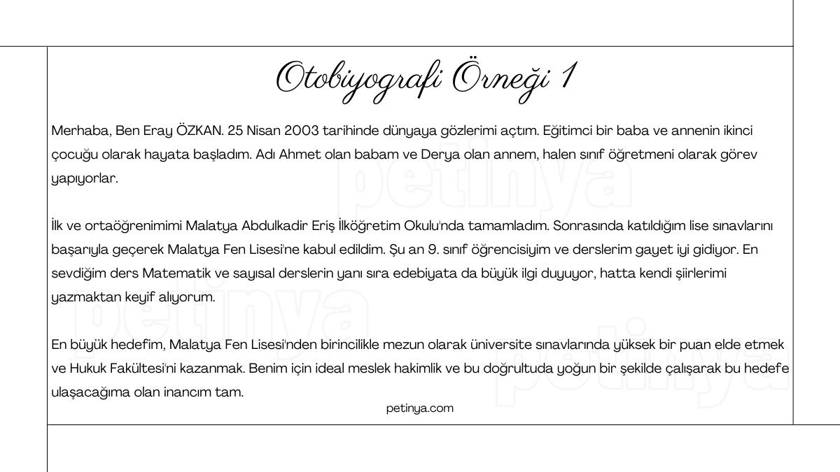 Otobiyografi Örneği 1