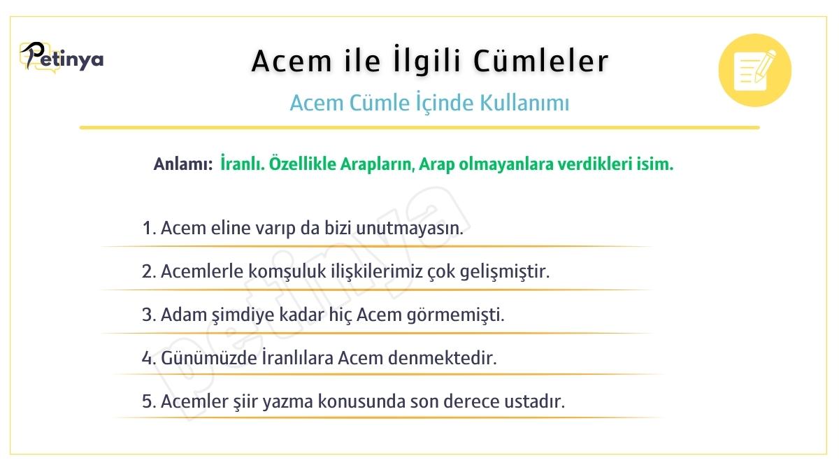 acem ile ilgili cumleler