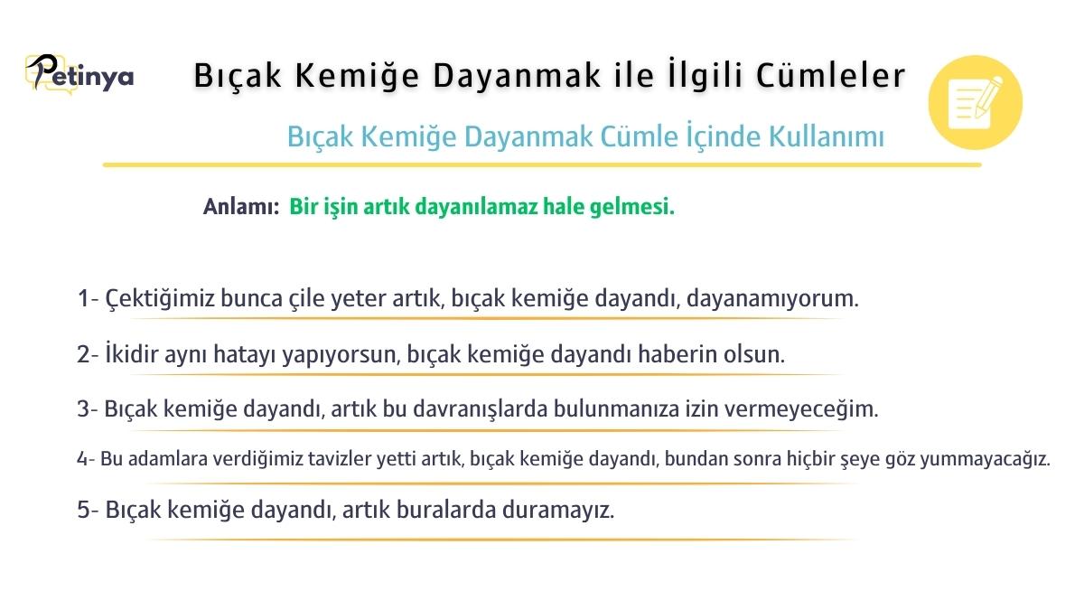 bicak kemige dayanmak ile ilgili cumleler