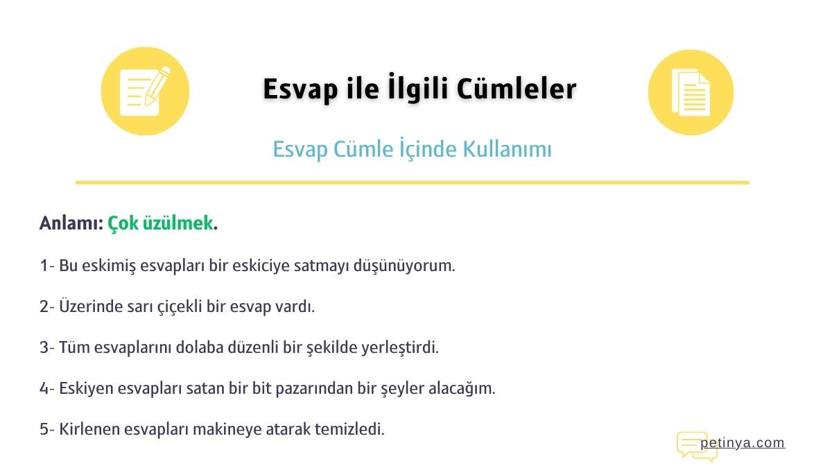 esvap ile ilgili cumleler