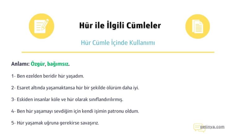 hur ile ilgili cumleler