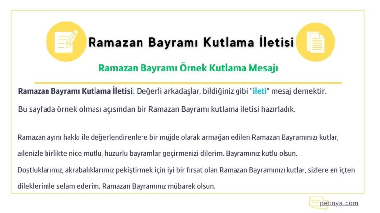 ramazan bayrami kutlama iletisi