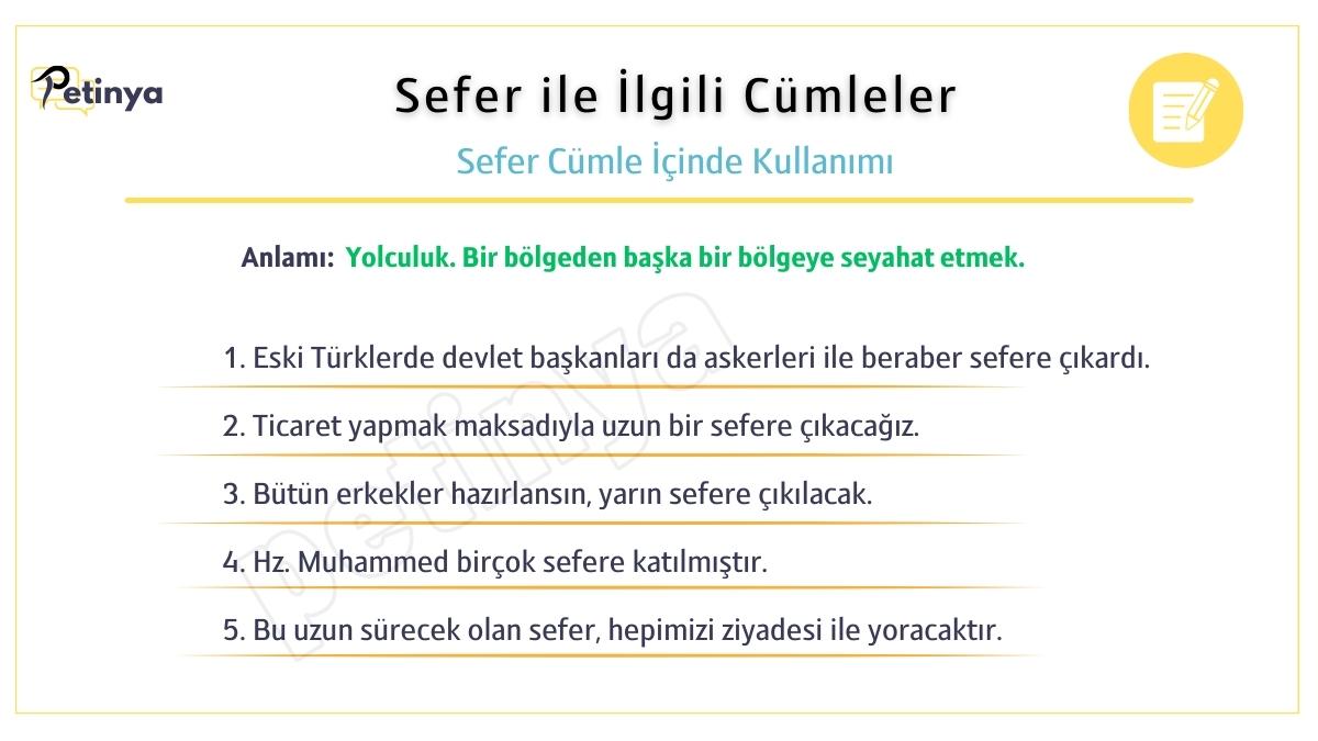 sefer ile ilgili cumleler