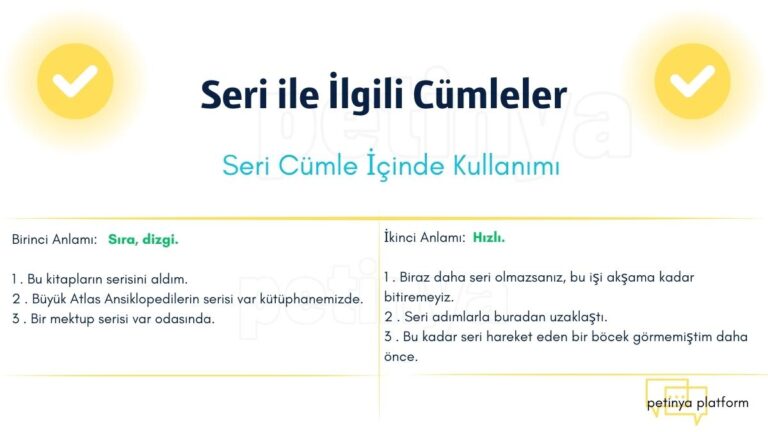 Seri ile İlgili Cümleler