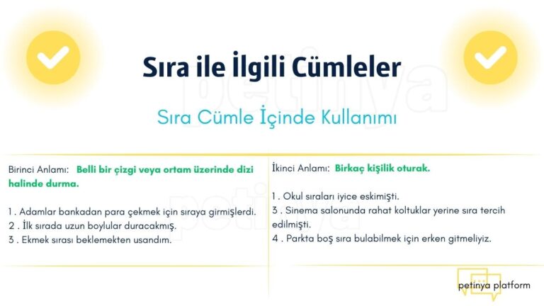 Sıra ile İlgili Cümleler