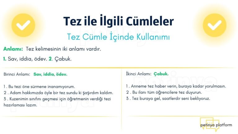 Tez ile İlgili Cümleler